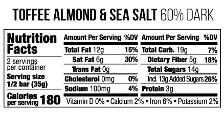 Toffee, Almond & Sea Salt - 60% Dark Chocolate