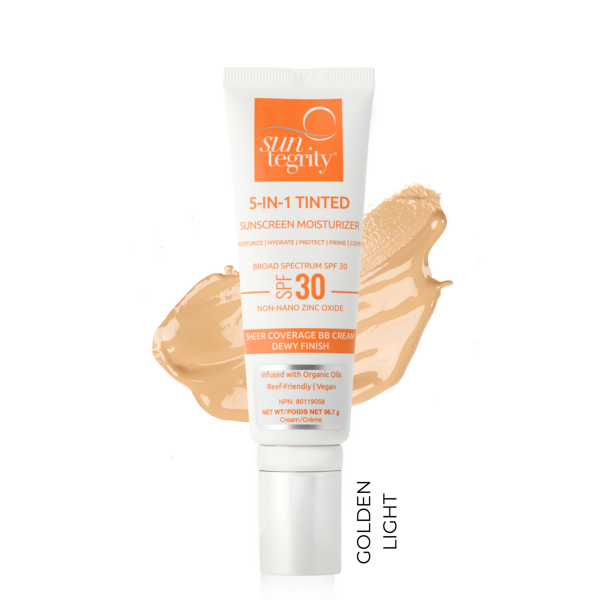 *Tester* Suntegrity 5-IN-1 Tinted Sunscreen Moisturizer - Broad Spectrum SPF 30 - Golden Light