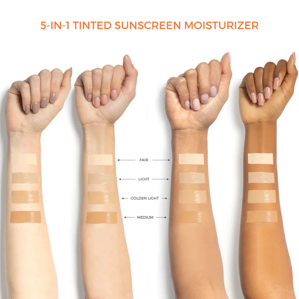 *Tester* Suntegrity 5-IN-1 Tinted Sunscreen Moisturizer - Broad Spectrum SPF 30 - Golden Light