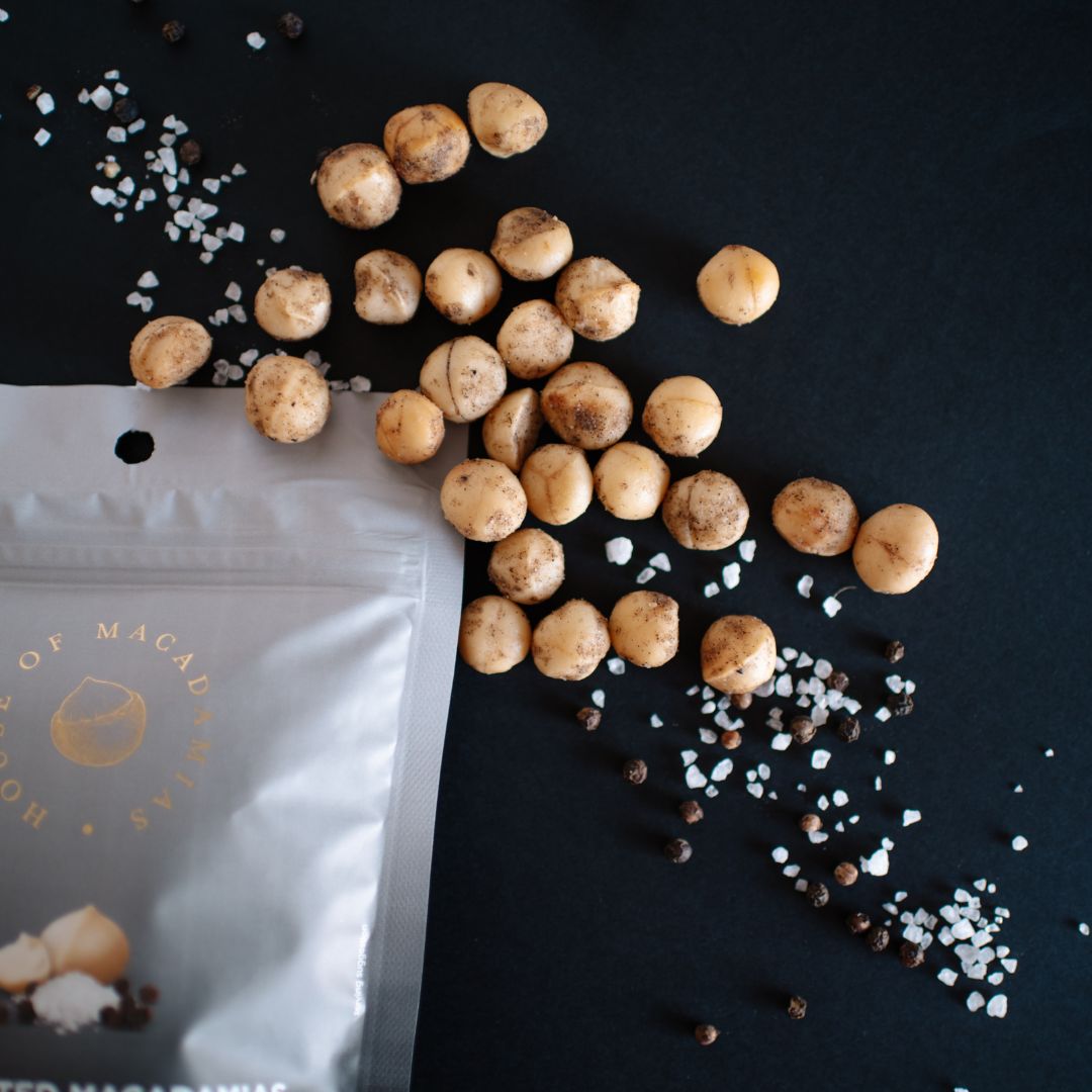 *Discontined* Dry Roasted Macadamia Nuts with Namibian Sea Salt & Cracked Pepper (6 x 113g each)