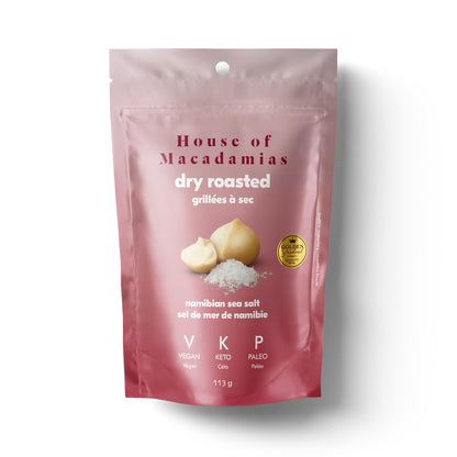 Dry Roasted Macadamia Nuts with Namibian Sea Salt (6 x 113g each)
