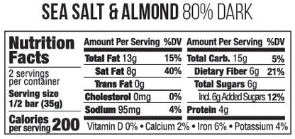 Sea Salt & Almond - 80% Dark Chocolate