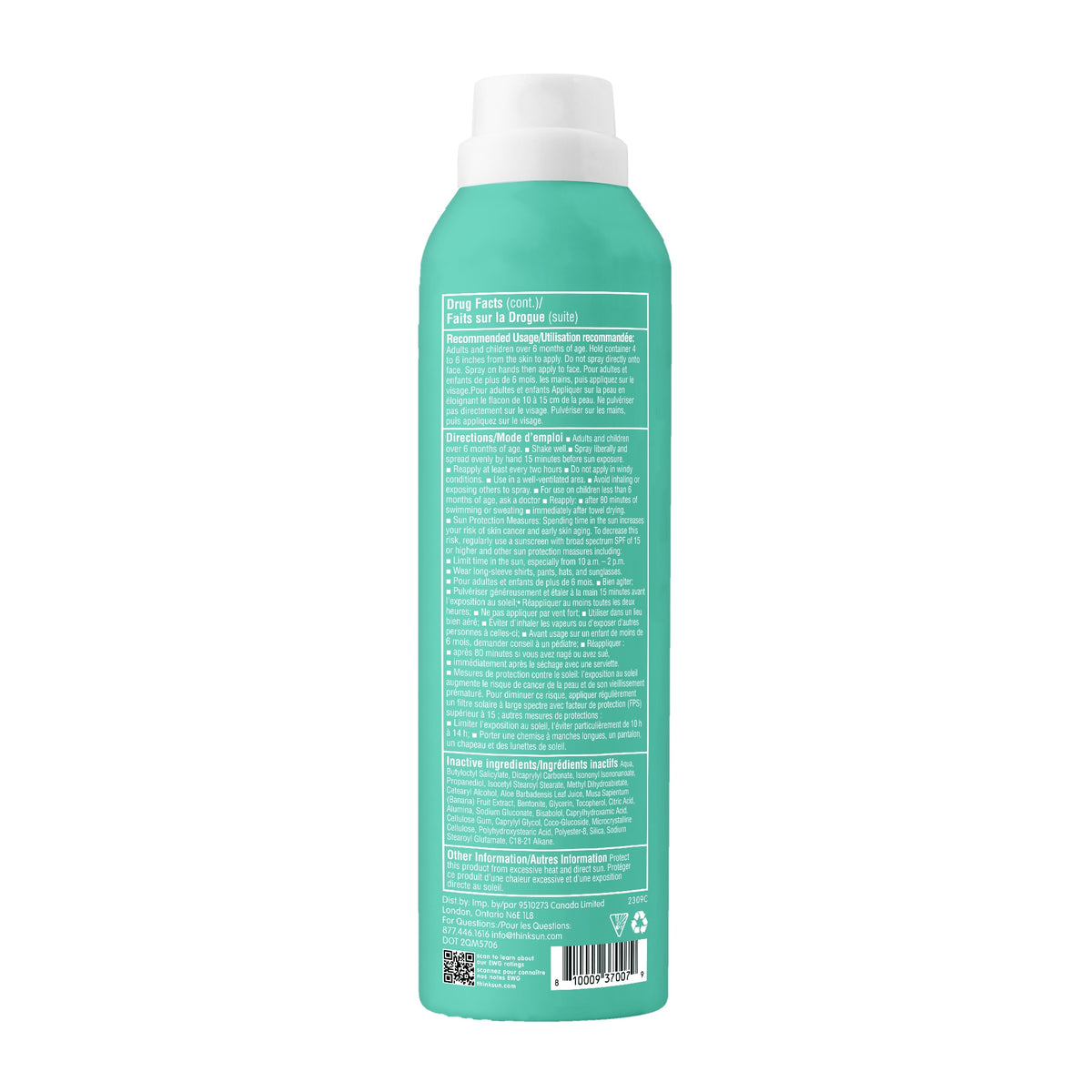THINK Kids Clear Zinc Sunscreen Spray SPF 50 - Sold in Packs of 6