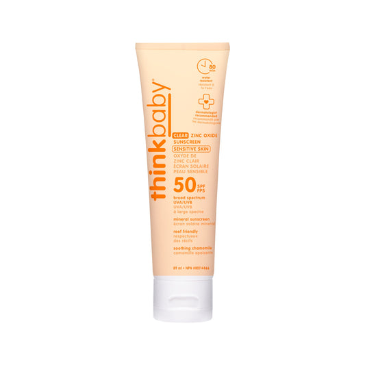 THINK Baby Clear Zinc Sunscreen Sensitive Skin Lotion SPF 50 - Sold in Packs of 12