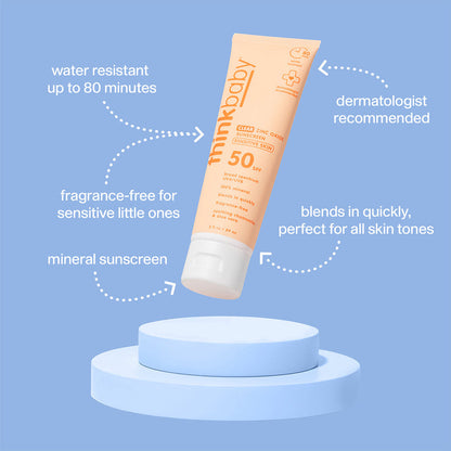 THINK Baby Clear Zinc Sunscreen Sensitive Skin Lotion SPF 50 - Sold in Packs of 12