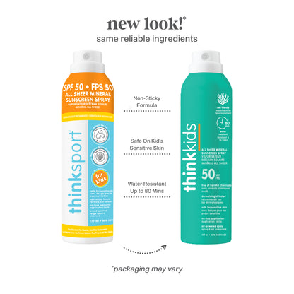 THINK Kids Clear Zinc Sunscreen Spray SPF 50 - Sold in Packs of 6