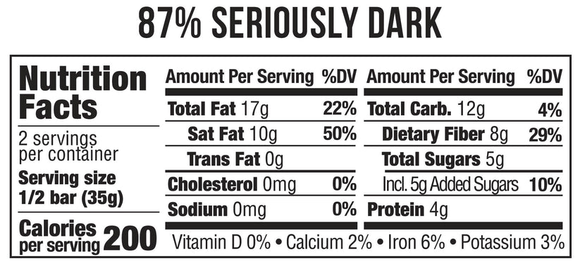 Seriously Dark - 87% Dark Chocolate
