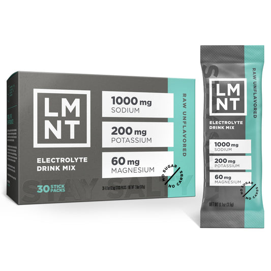 LMNT Raw Unflavored Salt, 30ct